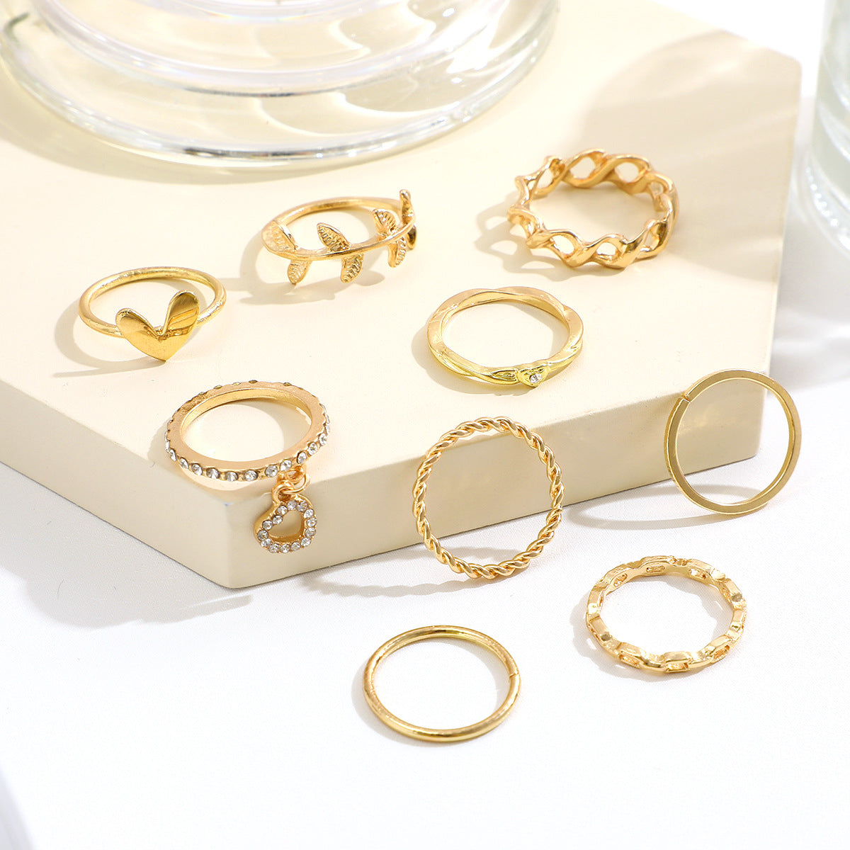 Leaf Opening More Than Knuckle Suit Piece Set Design Rings