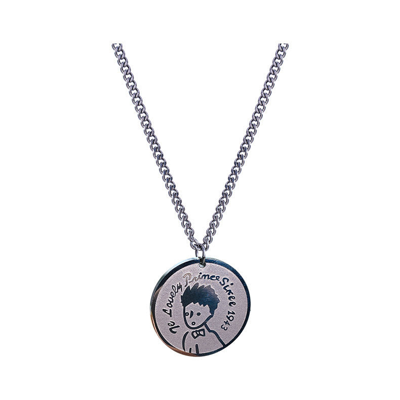 Colliers masculins d'ornement de petit Prince en acier titane