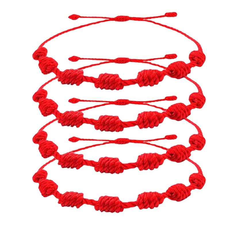 Red Black Rope Pull Adjustable Girlfriends Carrying Bracelets