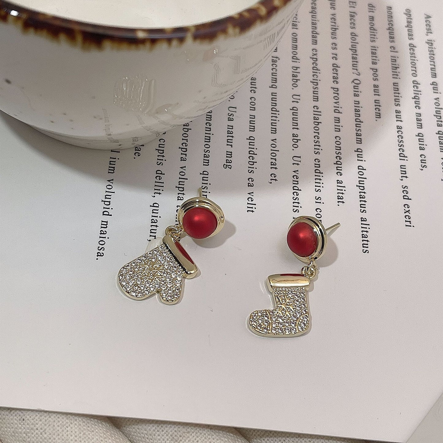 Christmas Sweet Fresh Gloves Socks Snowflake Rings