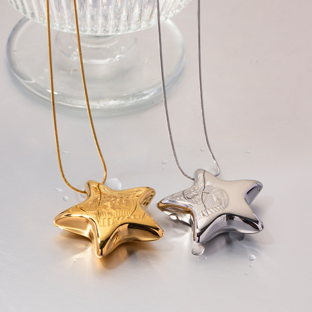 Bijoux pour femmes, colliers pentagramme en acier inoxydable, entièrement en titane
