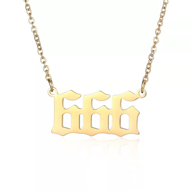 Women's Stainless Steel Lucky Digital Simple Titanium Necklaces