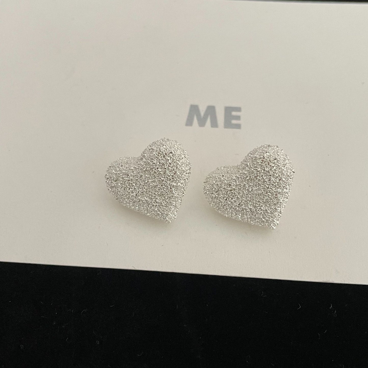 And Sier Frosted Fashion Simple Niche Earrings