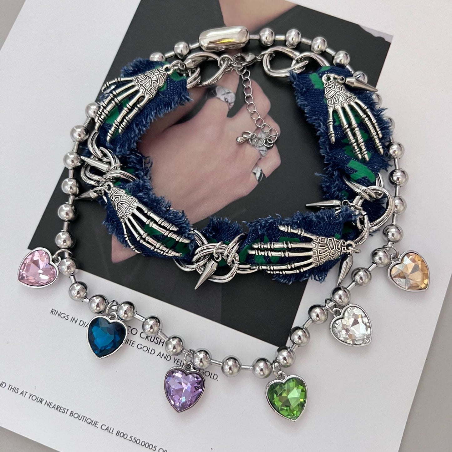 Niche de chaîne à griffes faite à la main, colliers de Cowboy fait à la main