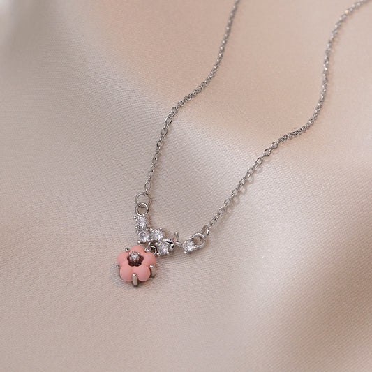 Women's Flower Zircon Special Interest Light Luxury Design Necklaces