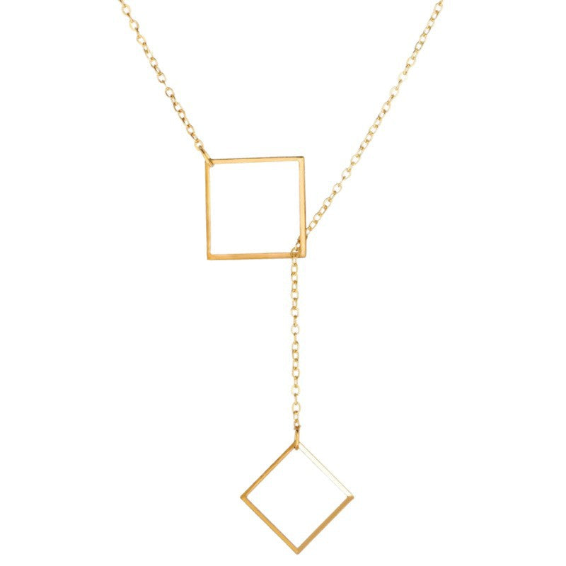 Women's Chain Creative Retro Simple Geometric Square Elegant Necklaces
