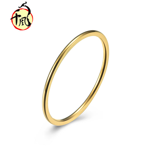 Women's Style Three-color Titanium Steel Tail Daily Rings