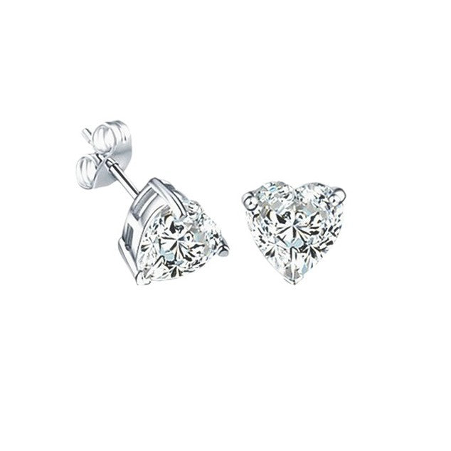 Temperament Colorful Zircon Crystal Peach Female Stud Earrings