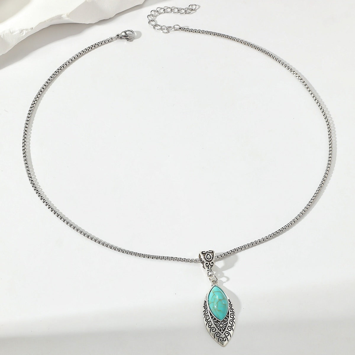 Blue Rhinestone Inlaid Turquoise Bohemian Personality Water Jewelry Set