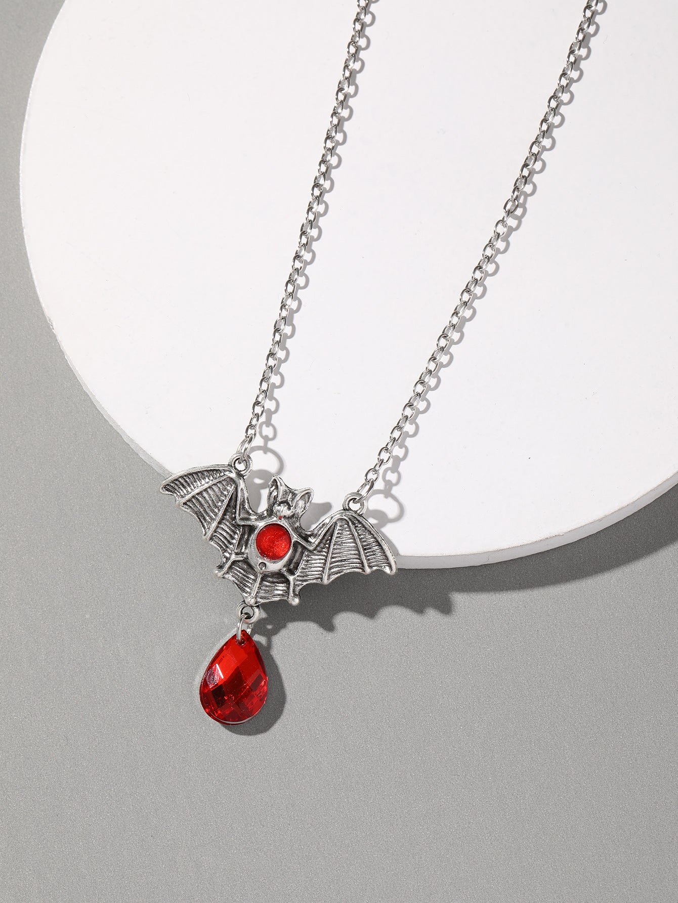 Gothic Vampire Bat Sier Acrylic Witch Necklaces