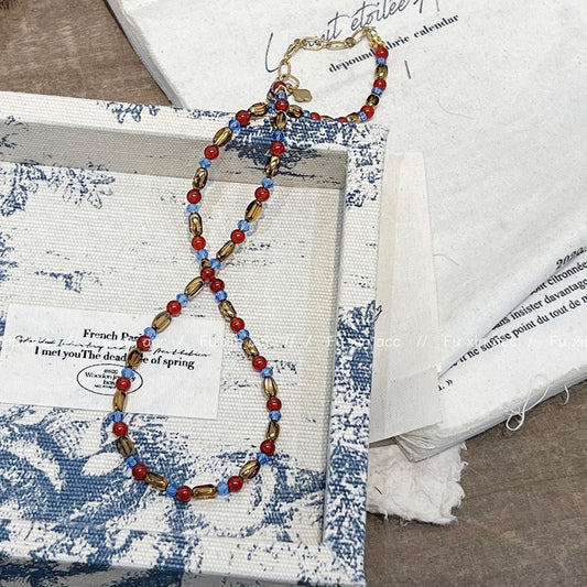 Women's Colorful Beaded Handmade Exquisite Clavicle Chain Necklaces