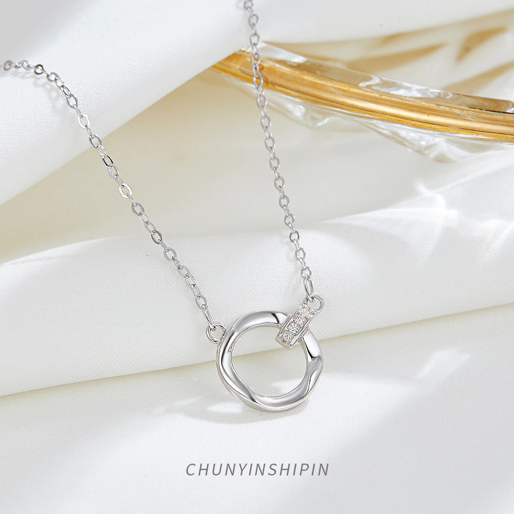 Colliers doubles simples en argent sterling Mobius Strip pour femmes