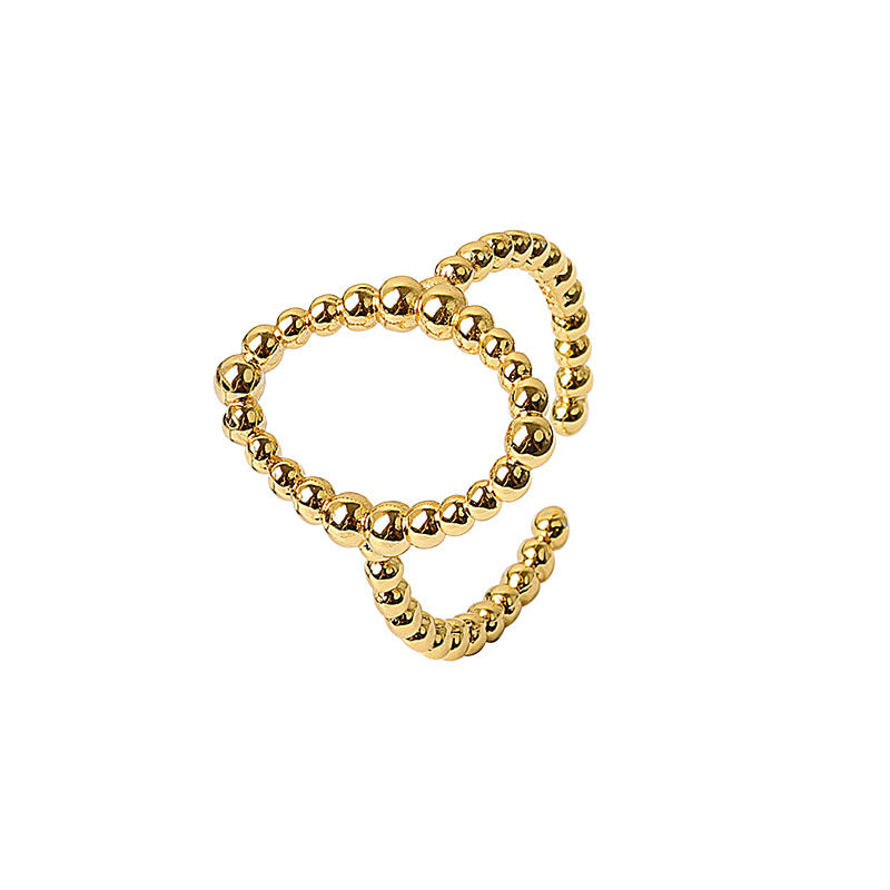 Fashion Hollow Oval Beans Female Tide Rings