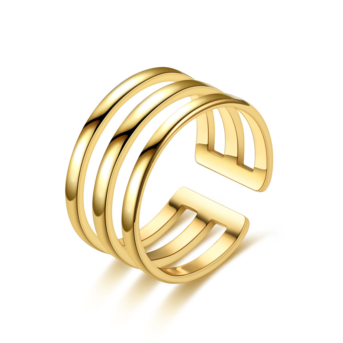 Adjustable Mouth Titanium Steel Hollow Korean Rings