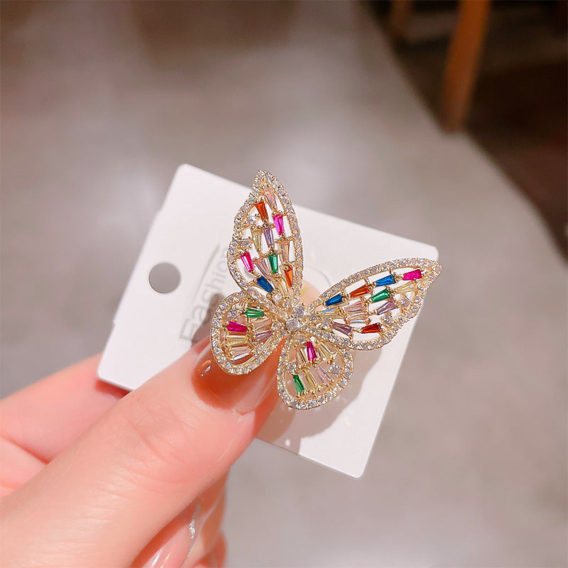 Luxury Super Fairy Zircon Butterfly Open Index Finger Rings