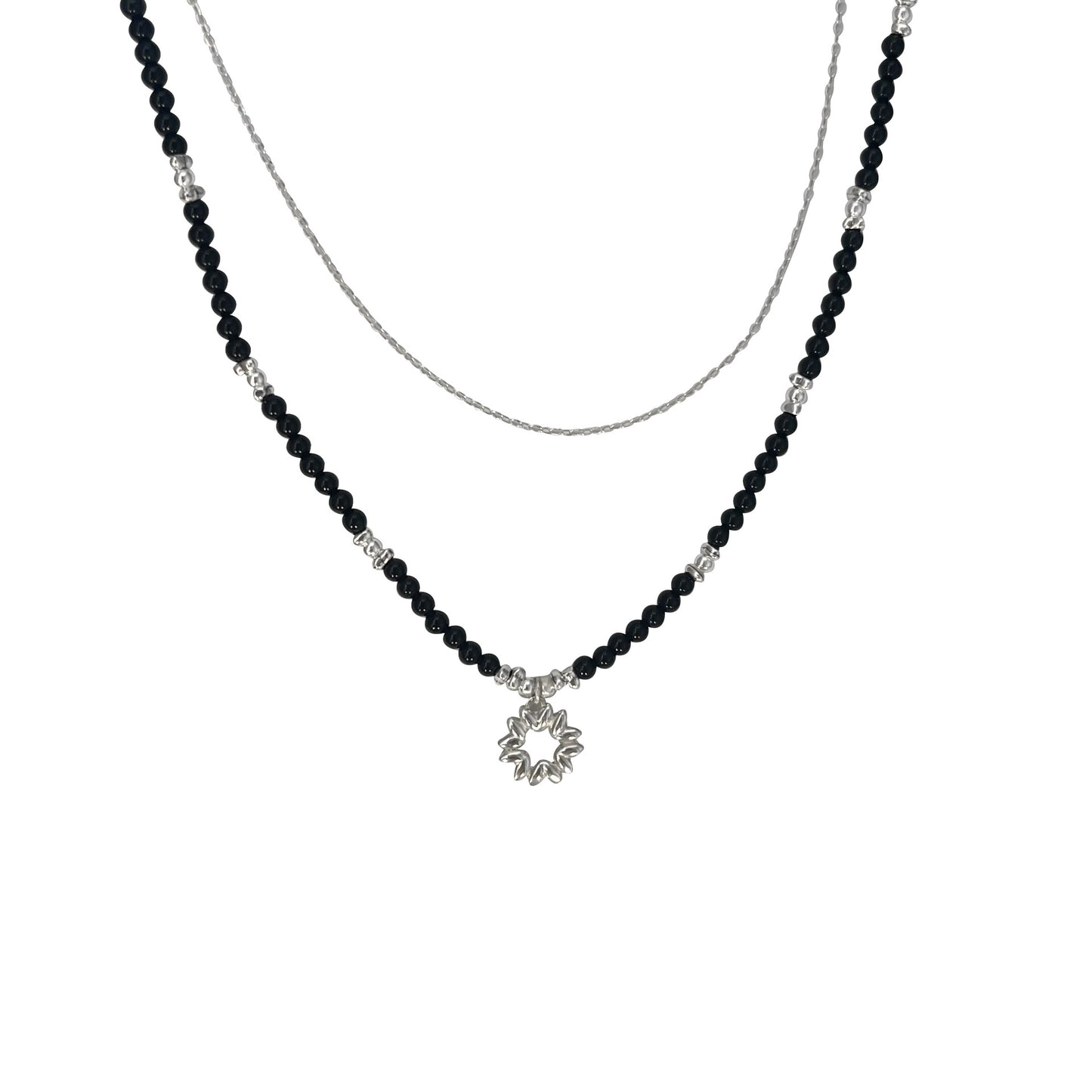 Women's Sier Sterling Stacked High-grade Sweater Chain Necklaces