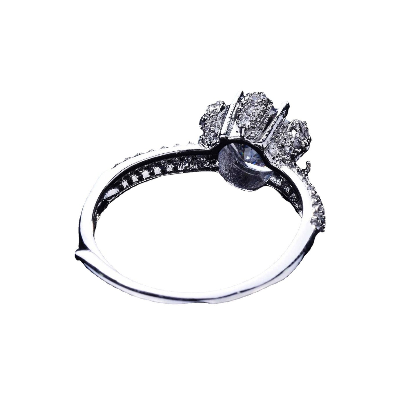 Women's Live Plating Imitation Moissanite Eight Hearts And Arrows Rings