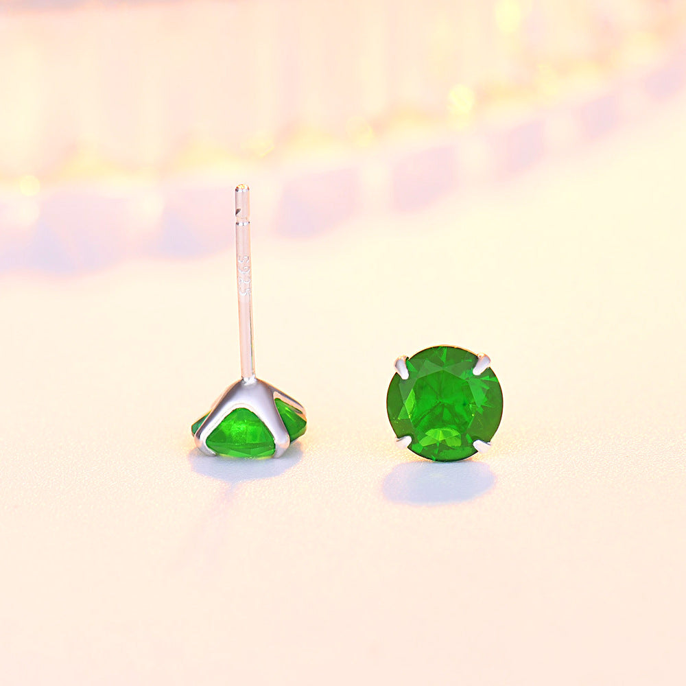 Women's Sterling Sier Needle Simple Niche Zircon Earrings