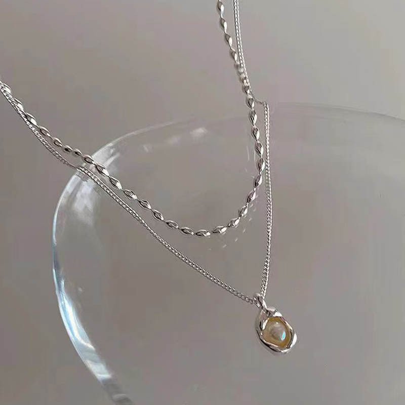 Colliers irréguliers en perles pour femmes, chaîne de clavicule coréenne à la mode