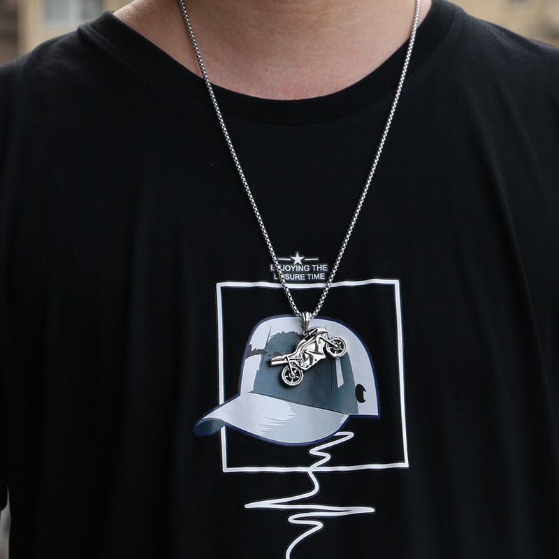 Men's Motorcycle Stainless Steel Trendy Personalized Pendant Necklaces