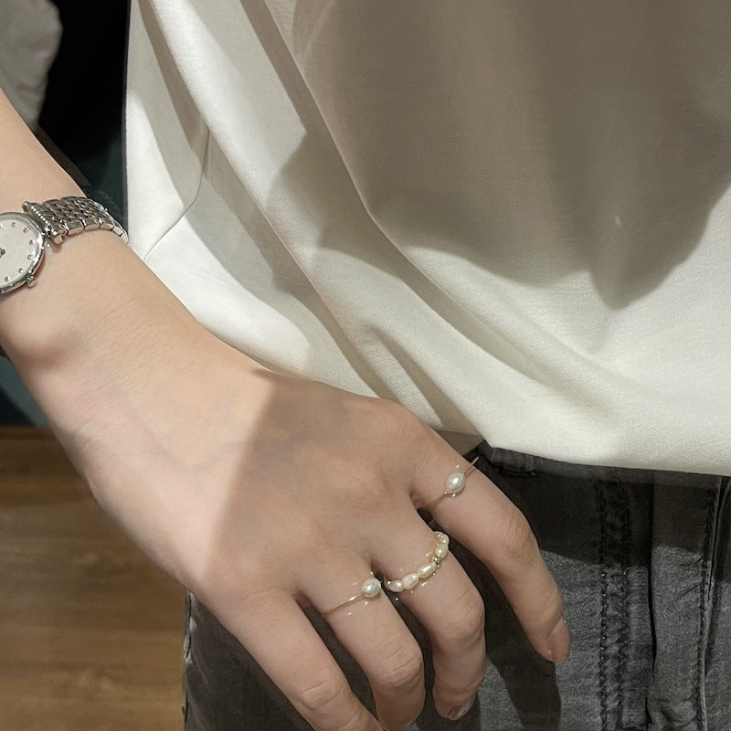 Women's Slim Bag Gold Stacked Washable Elegance Rings