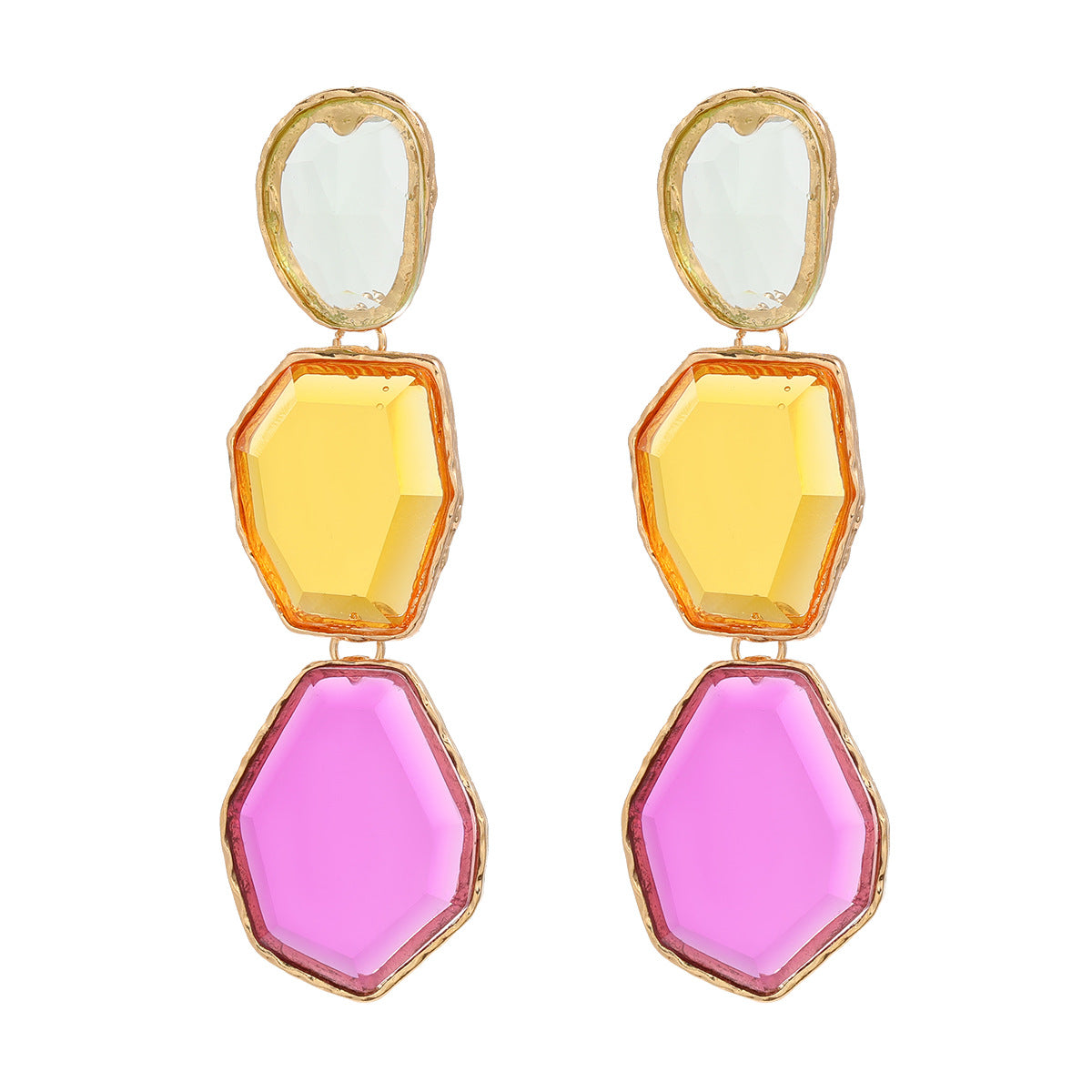 Women's Trendy Geometric Alloy Resin Bohemian Party Earrings