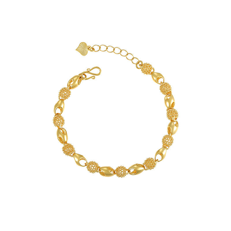 Damenschmuck Goldperlen Hohllegierung Glänzende Armbänder