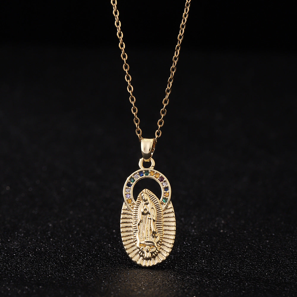 Virgin Mary Pendant Female Light Luxury Necklaces