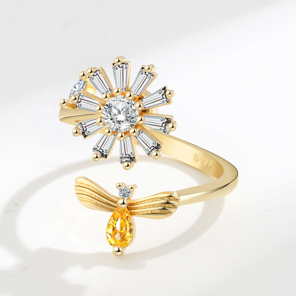 Bagues élégantes et personnalisées réglables pour femme abeille