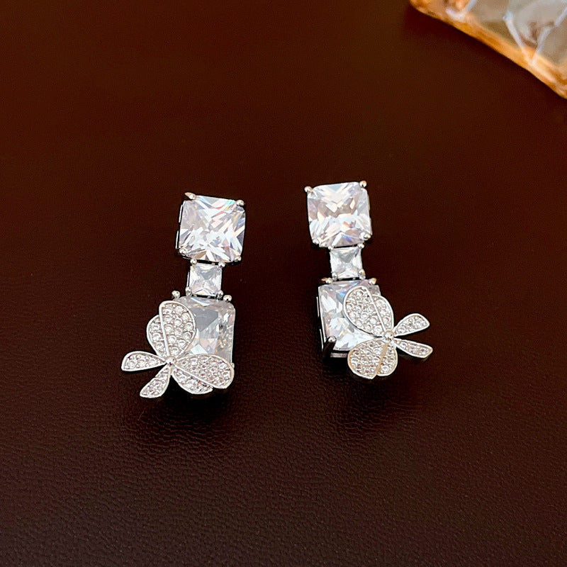 Bagues en Zircon avec nœud papillon, goutte d'eau, perle, abordable, luxe, mode, haute qualité