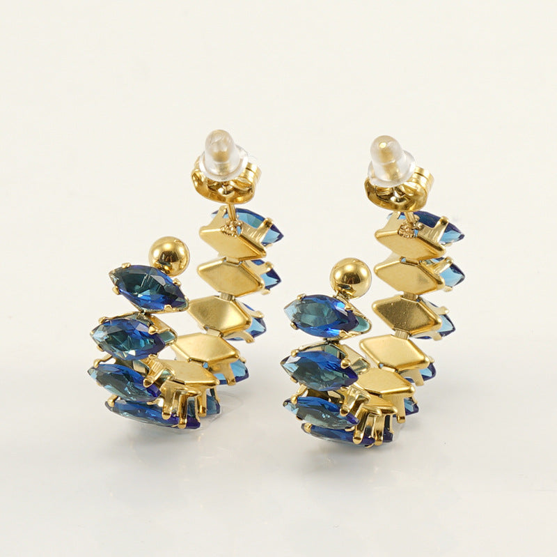 Women's Rhinestone Ear South America Fashionable Golden Titanium Light Rings
