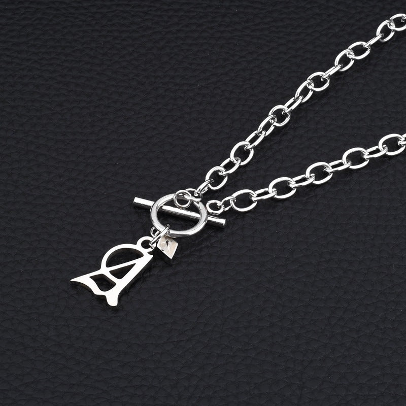 Chaîne de clavicule pendentif anglais colliers en acier titane