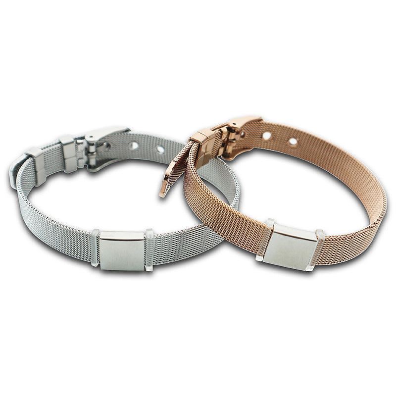 Men's Popular Titanium Steel Mesh Adjustable Couple General Bracelets