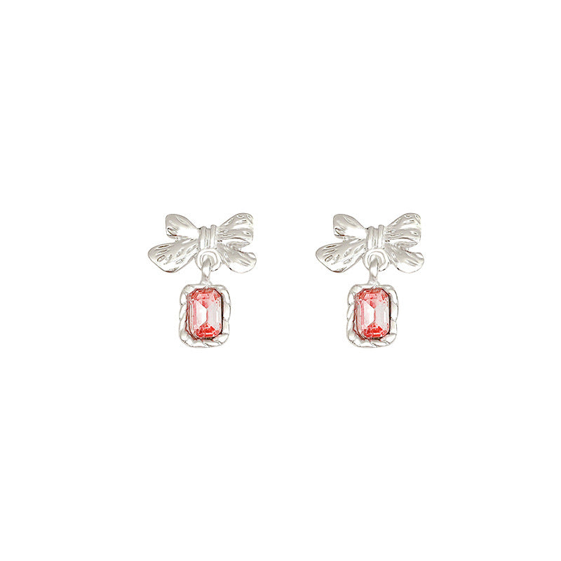 Women's Super Shiny Fresh Sweet Bow Rhinestone Fashion Earrings