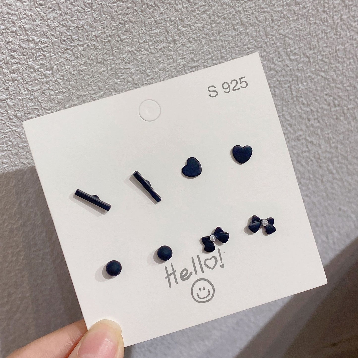 Women's Set Small Geometric Sier Simple Peach Earrings