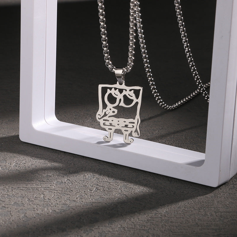 Pendentif étoile creuse, colliers en acier inoxydable pour personnalité masculine et féminine
