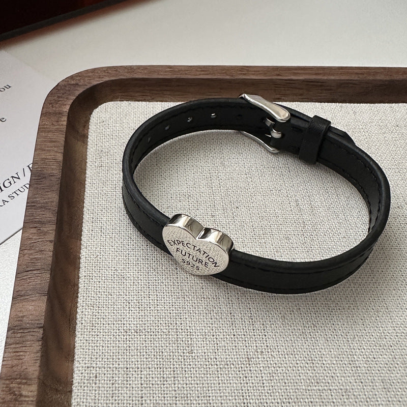 Colliers en cuir d'argent sterling, Design doux et cool, en détresse