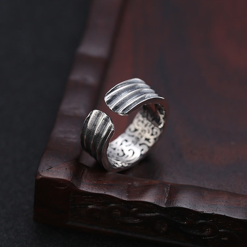 Women's & Men's & Chiba Thai Sier Trendy Retro Handmade And Eye Of Rings