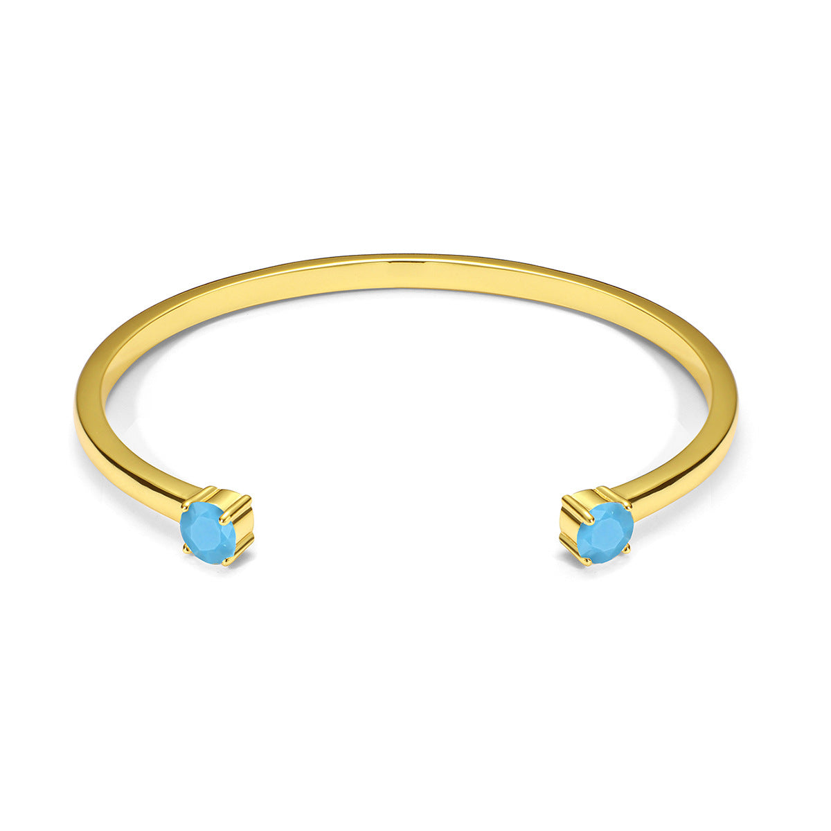 Niche Personality Minimalist Double Zircon Opening Gold-plated Copper Bracelets