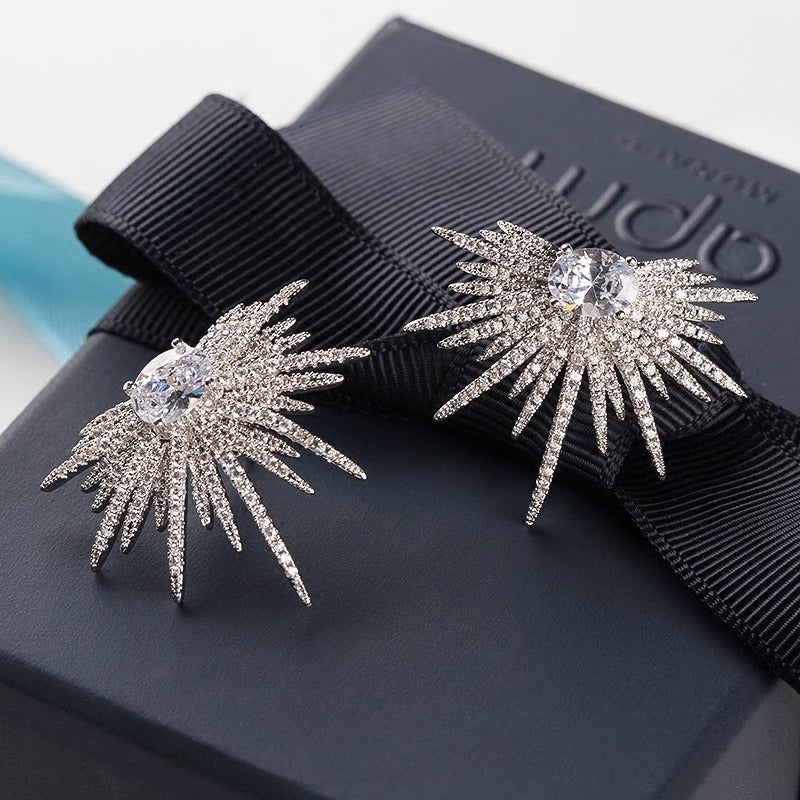 High-grade Fashionable Female Sier Needle Elegant Earrings