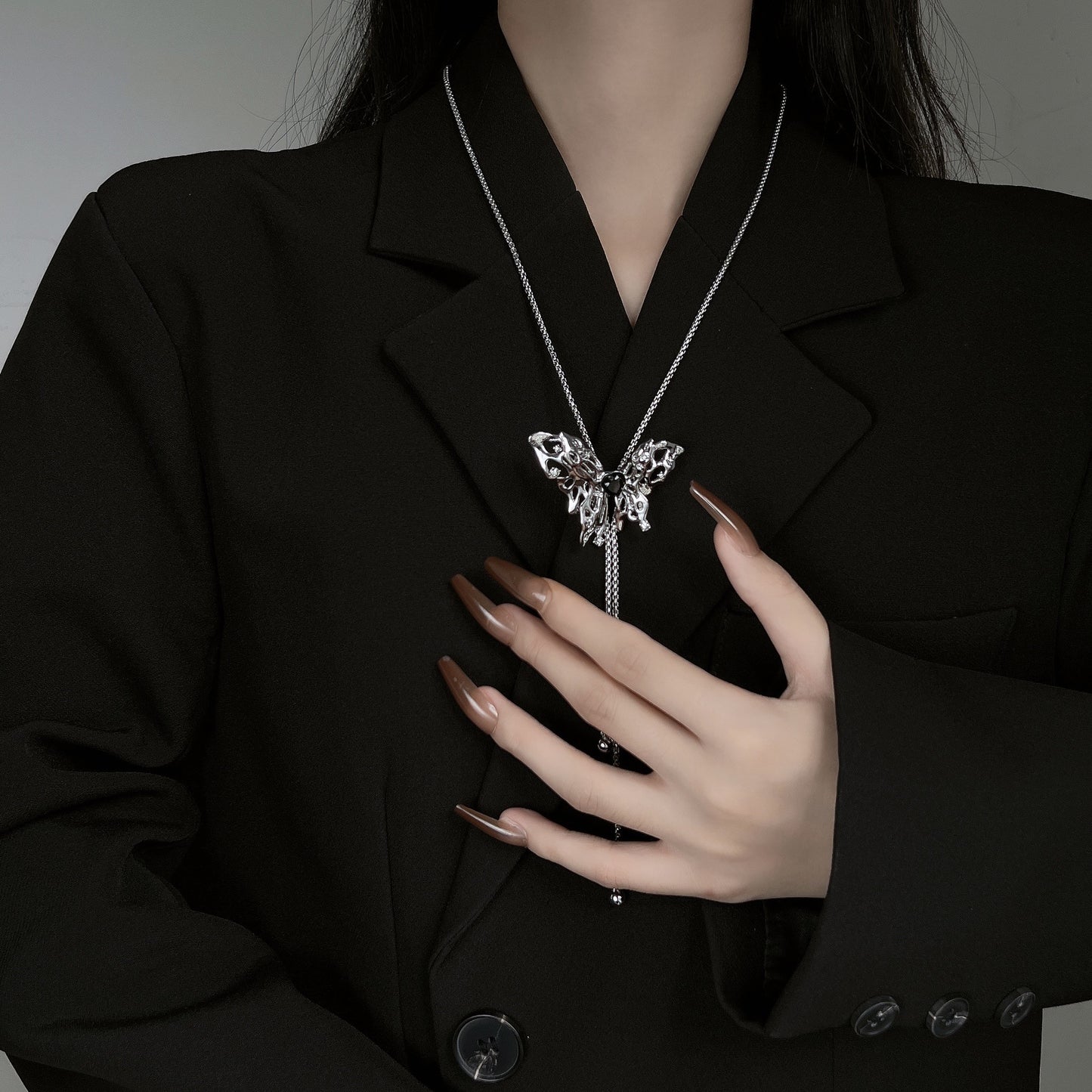 Butterfly Sweater Chain Long Simple Coat Necklaces