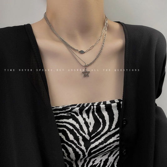 Women's Star Fashion Stitching Hip Hop Hot Clavicle Necklaces