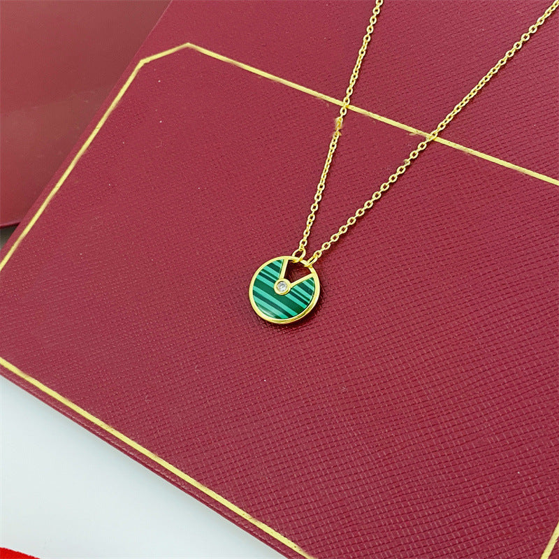 Rose Gold Plated White Shell Carnelian Clavicle Necklaces