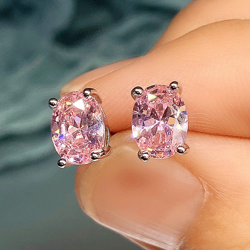 Women's Bright Single Rhinestone Ear Fashionable Small Earrings