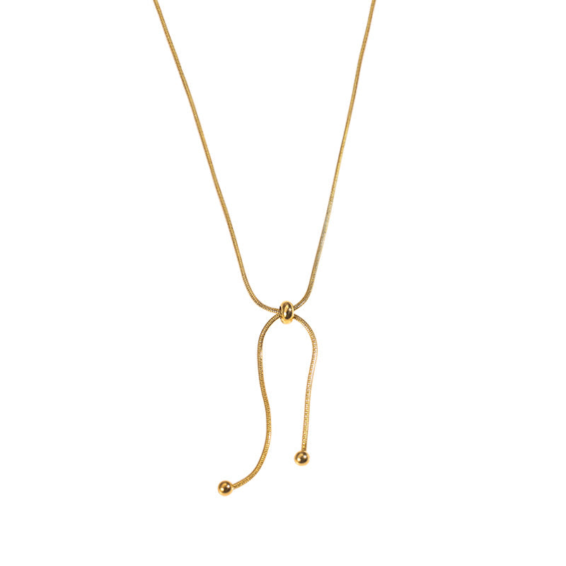 Tirez la chaîne de clavicule féminine, colliers simples et légers