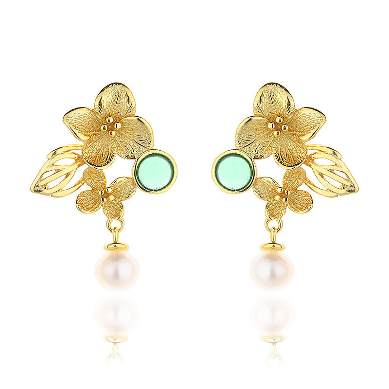 Women's Enamel Color Single Hydrangea Flower For Rings