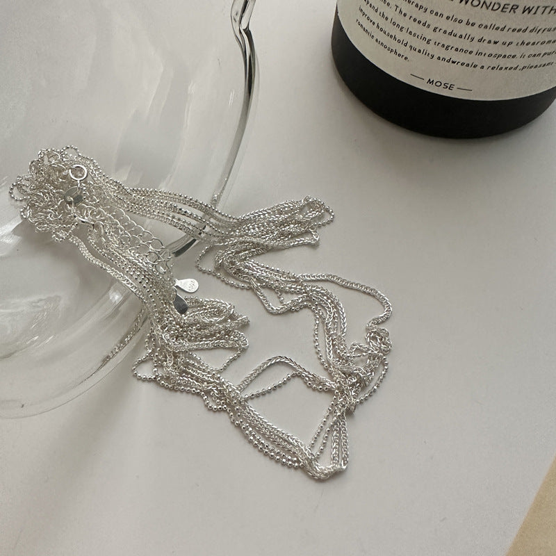 Colliers de clavicule latérale de conception de style simple de perles flash empilables