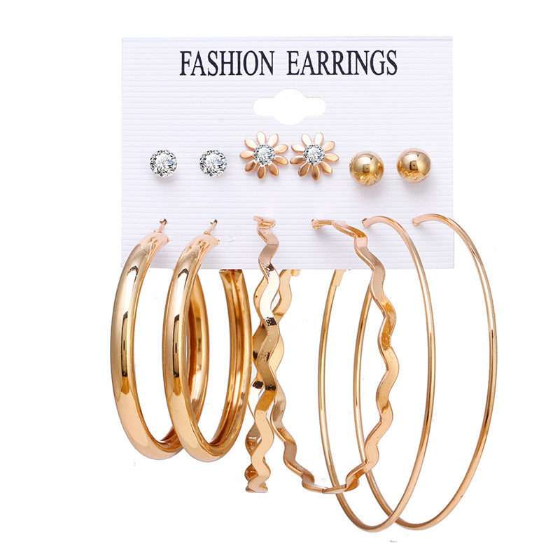 Storage Personality Big Circle Simple Set Earrings