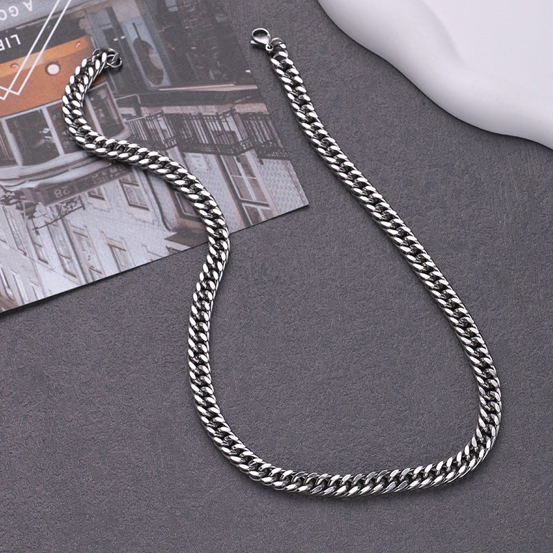 Chain Stainless Steel Double Buckle Encrypted Necklaces