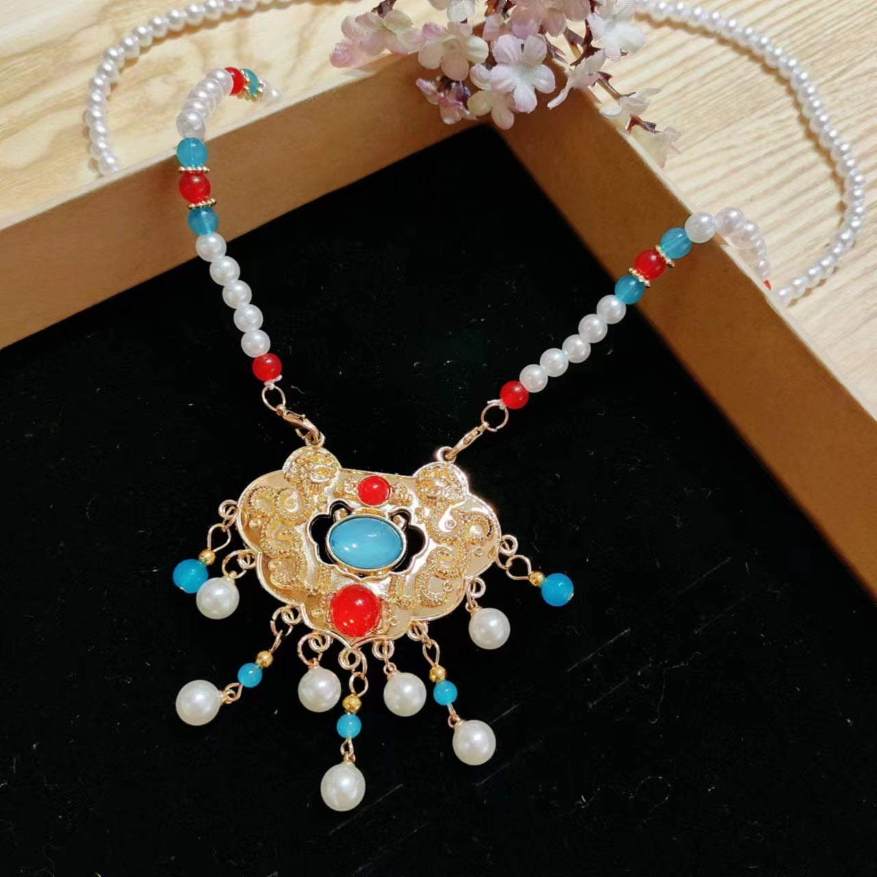 Style Bride Imitation Jade Alloy Hanging Necklaces